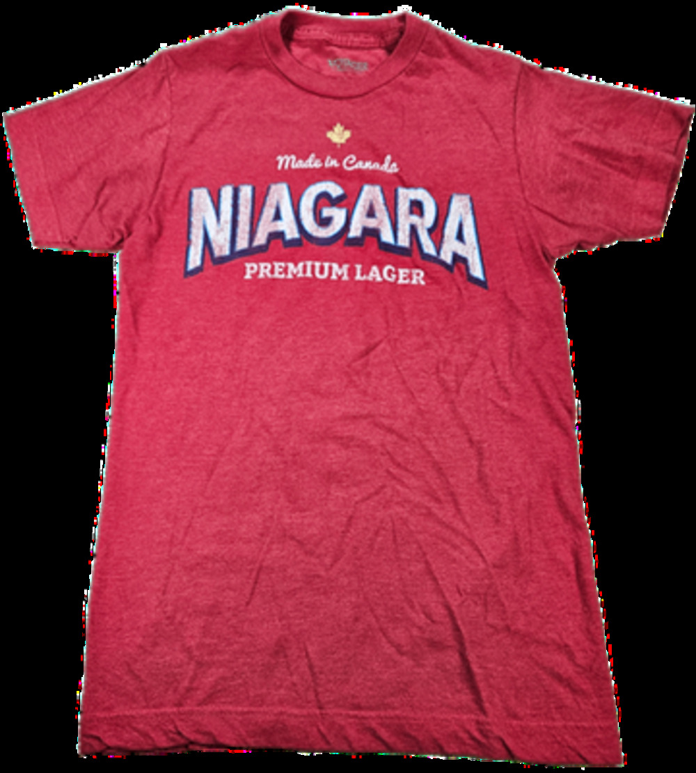 Niagara Premium Lager Graphic VOYAGER T-Shirt Men's Heather Red XS 100% Cotton